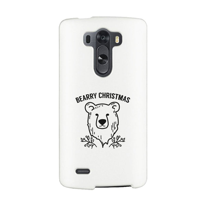 Bearry Christmas Bear White Phone Case.