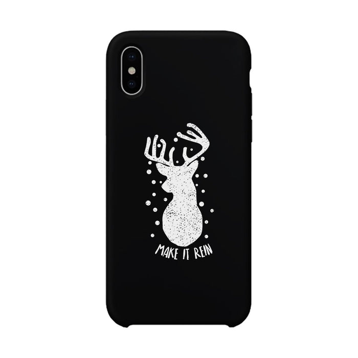 Make It Rein Vintage Reindeer Black Phone Case.