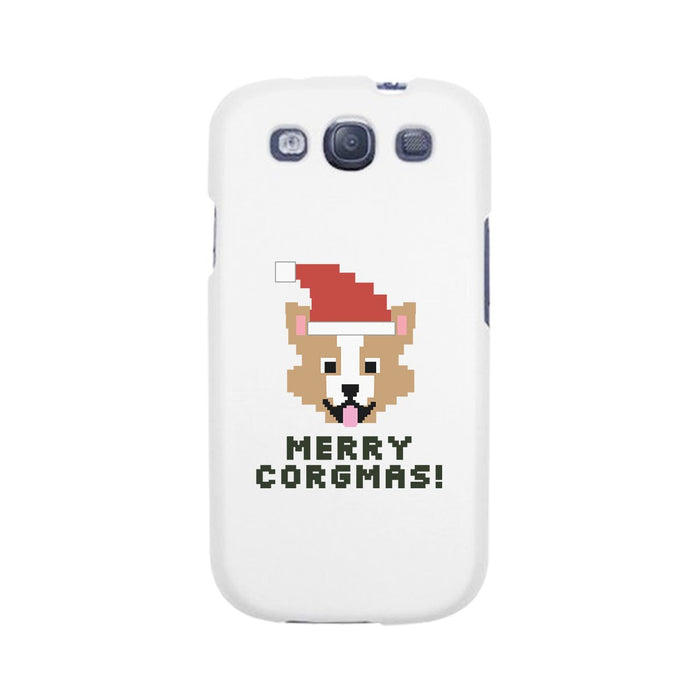 Merry Corgmas Corgi White Phone Case.