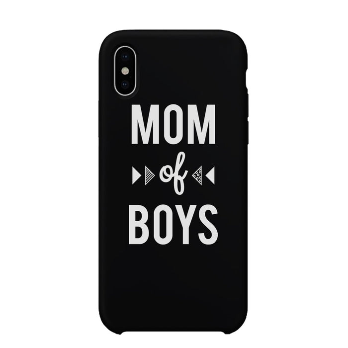 Mom Of Boys Phone Case Rubberized Coating Unique Mothers Gift Idea.