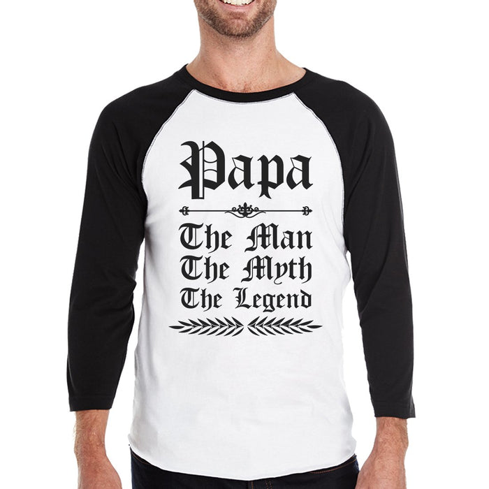 Vintage Gothic Papa Mens Baseball Shirt Lovely Fathers Day Gift.