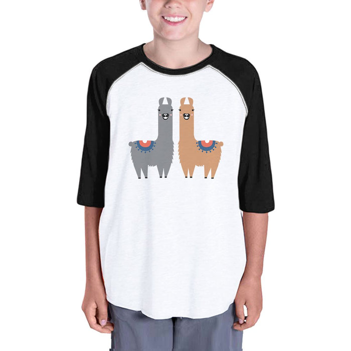 Llama Pattern Youth Baseball Jersey.