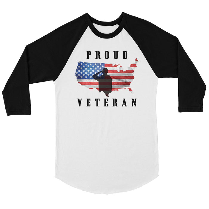 Proud Veteran Womens Cute Baseball Shirt 4th of July Raglan Tee.