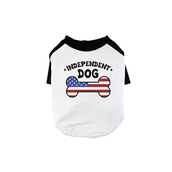 Independent Dog Cute Pet Baseball Shirt for Small Dogs 4th of July.