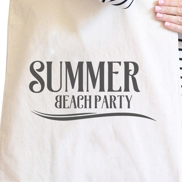 Summer Beach Party Natural Canvas Bags.