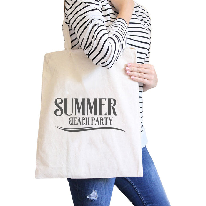 Summer Beach Party Natural Canvas Bags.