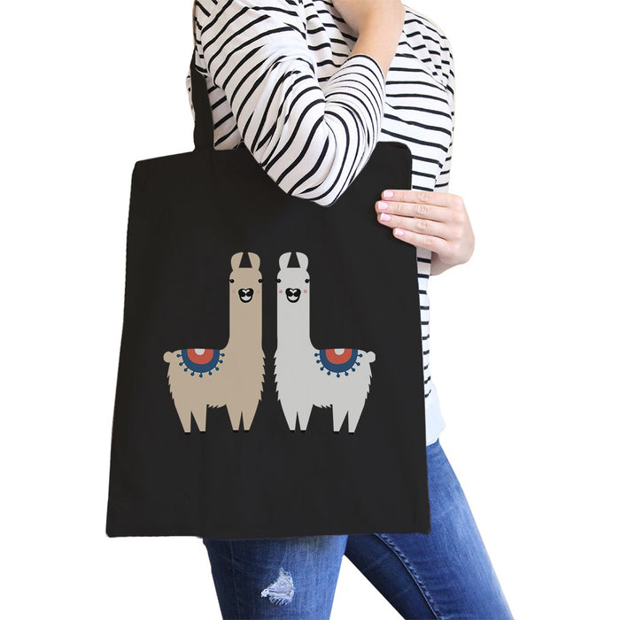 Llama Pattern Canvas Shoulder Bag Cute Foldable Tote Bag For Women.