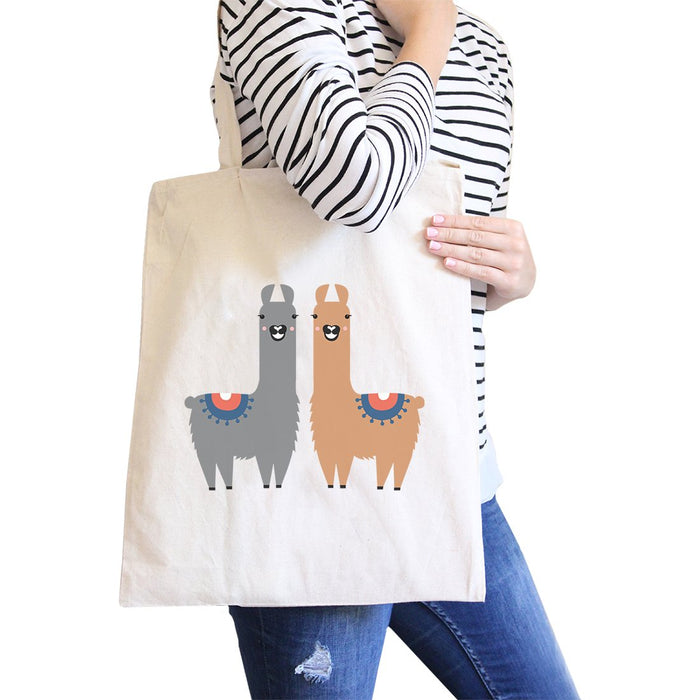 Llama Pattern Canvas Shoulder Bag Cute Foldable Tote Bag For Women.