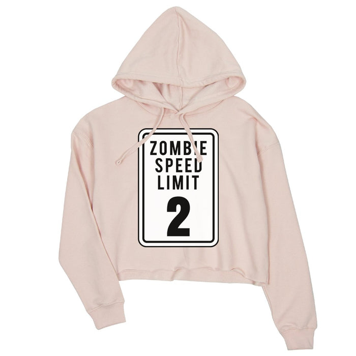 Zombie Speed Limit Womens Crop Hoodie.