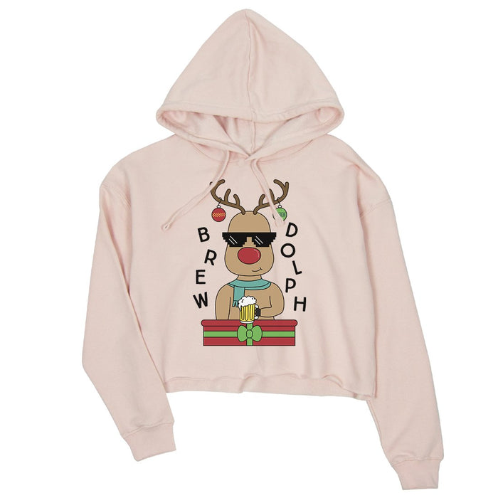 Brewdolph Womens Crop Hoodie.