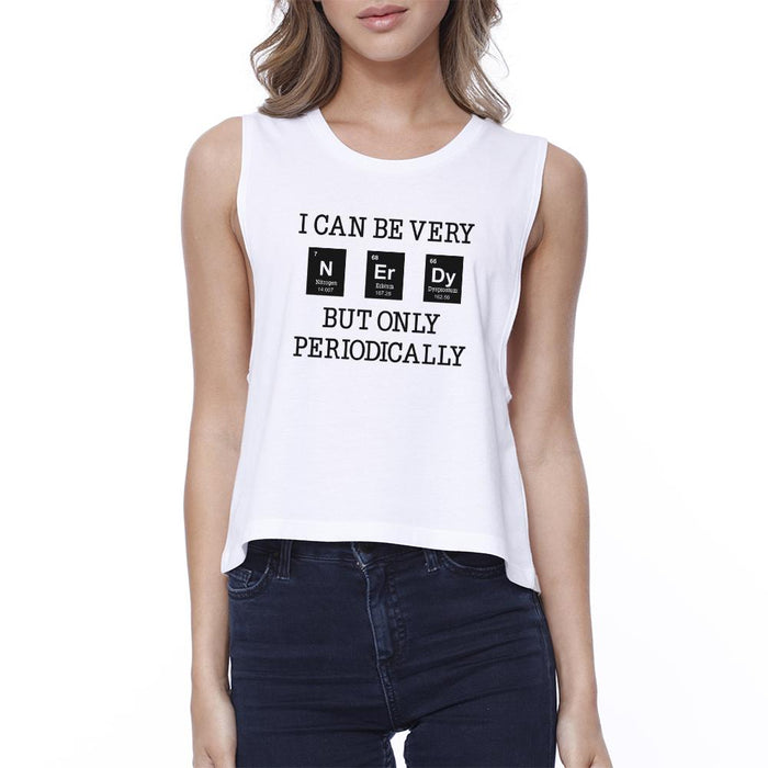 Nerdy Periodically Womens White Crop Top.