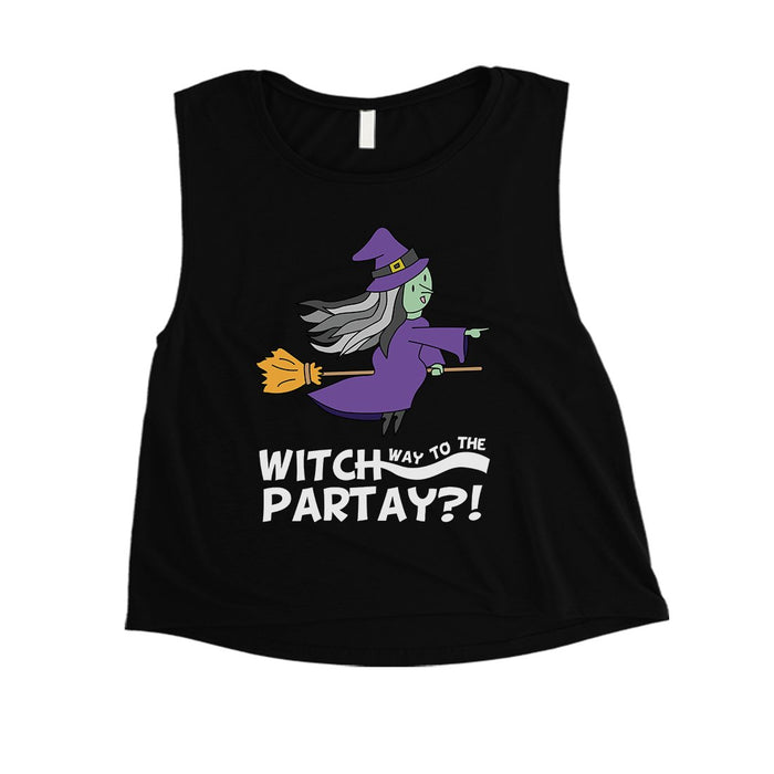 Witch Way To Partay Womens Crop Top.