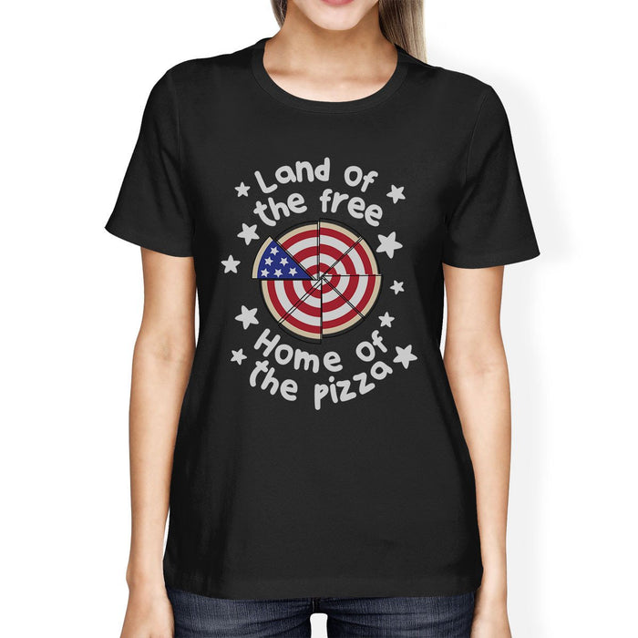 Land Of The Free Funny Independence Day T-Shirt For Pizza Lovers.