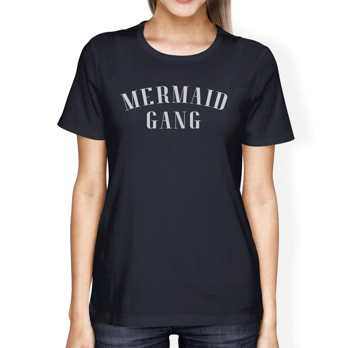 Mermaid Gang Navy Womens Unique Design Short Sleeve T-Shirt Gifts.