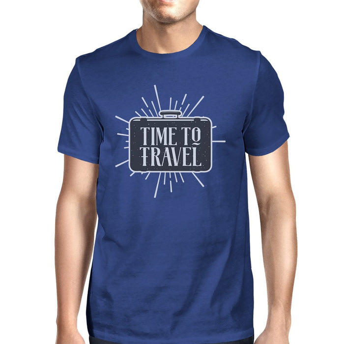 Time To Travel Mens Royal Blue Shirt.