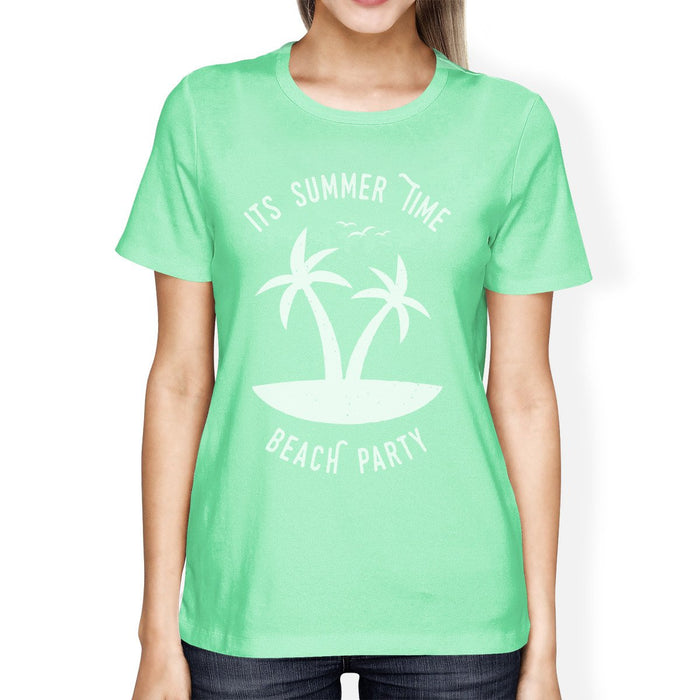 It's Summer Time Beach Party Womens Mint Shirt.