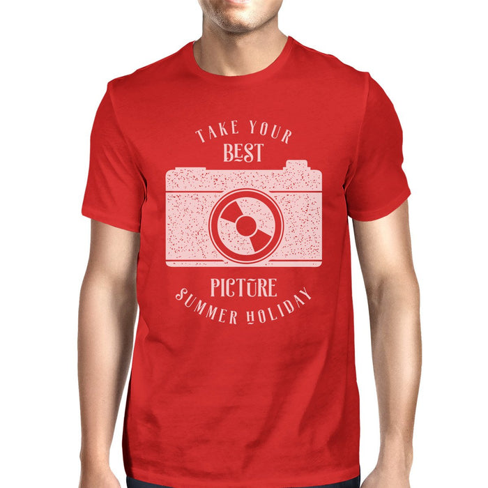 Take Your Best Picture Summer Holiday Mens Red Shirt.