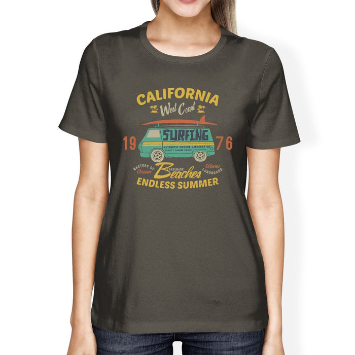 California Beaches Endless Summer Womens Dark Grey Shirt.