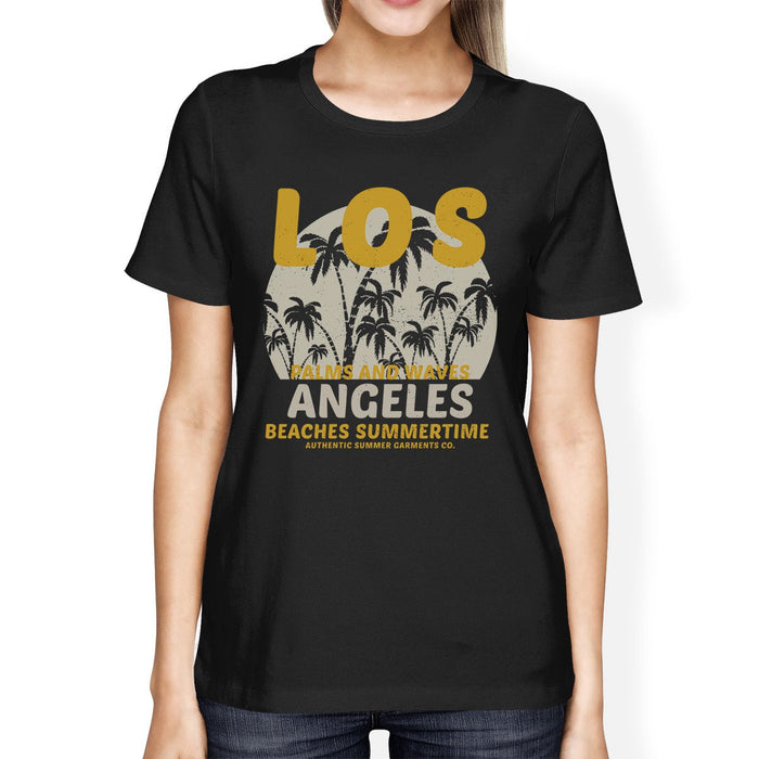 Los Angeles Beaches Summertime Womens Black Shirt.