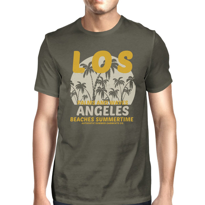 Los Angeles Beaches Summertime Mens Dark Grey Shirt.