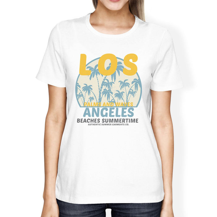 Los Angeles Beaches Summertime Womens White Shirt.