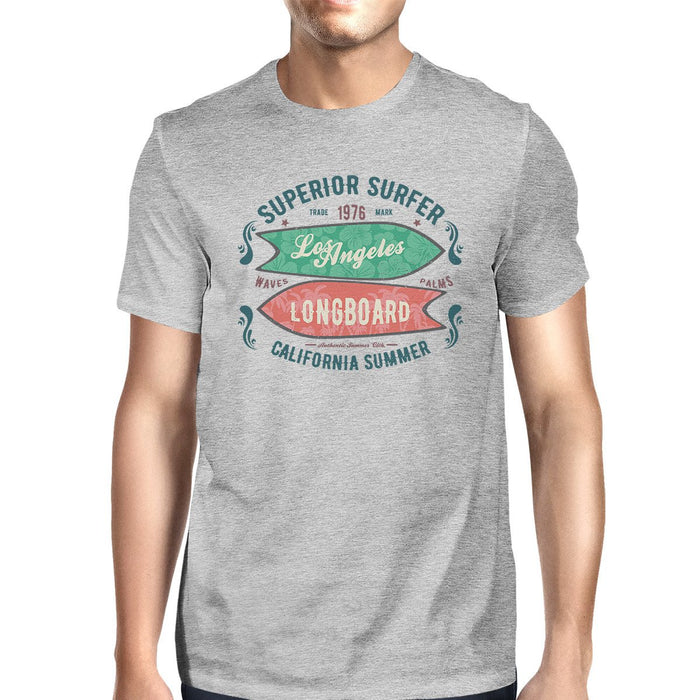 Superior Surfer Los Angeles Longboard Mens Grey Shirt.