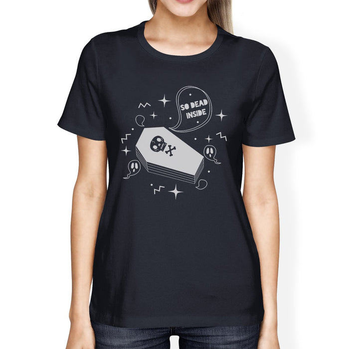 So Dead Inside Coffin Womens Navy Shirt.