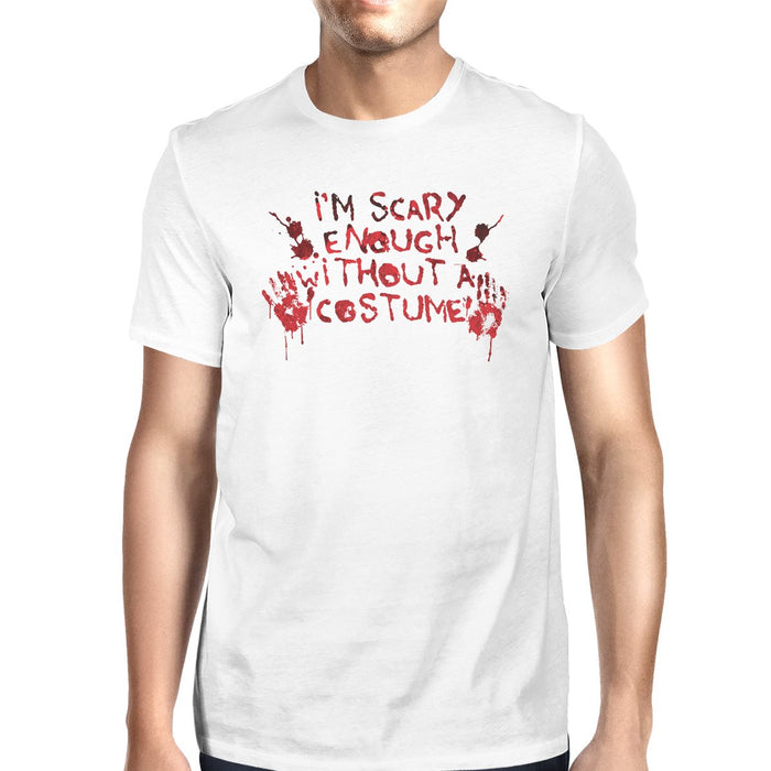 Scary Without A Costume Bloody Hands Mens White Shirt.