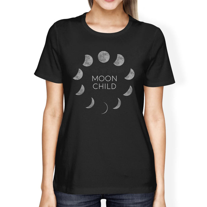 Moon Child Womens Black Shirt.