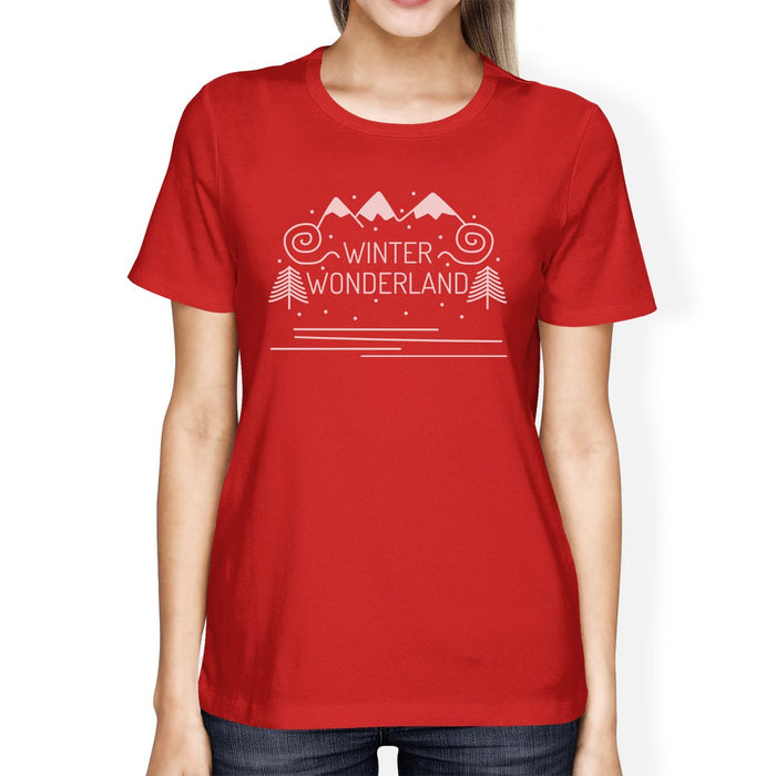 Winter Wonderland Womens Red Shirt.