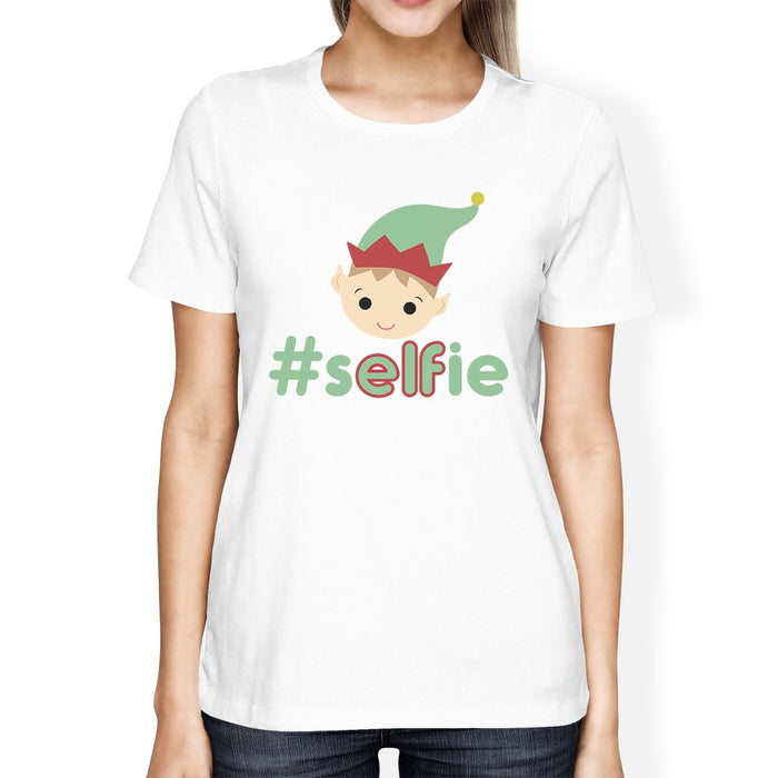 Hashtag Selfie Elf Womens White Shirt.