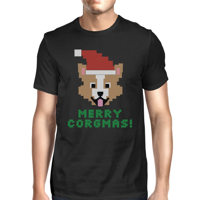 Merry Corgmas Corgi Mens Black Shirt.