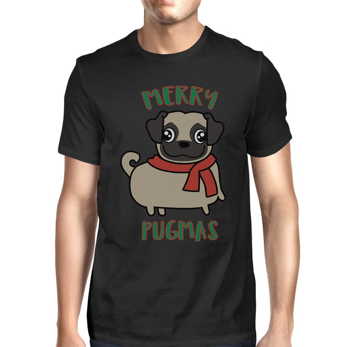 Merry Pugmas Pug Mens Black Shirt.