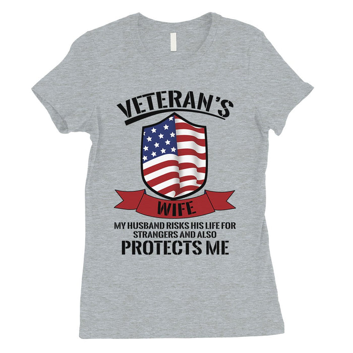 Veterans Wife Shirt Womens 4th of July Outfits Gift For Army Wife.