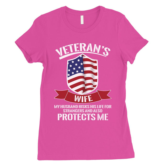 Veterans Wife Shirt Womens 4th of July Outfits Gift For Army Wife.