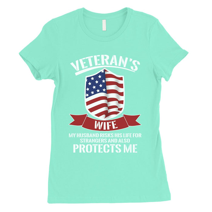 Veterans Wife Shirt Womens 4th of July Outfits Gift For Army Wife.