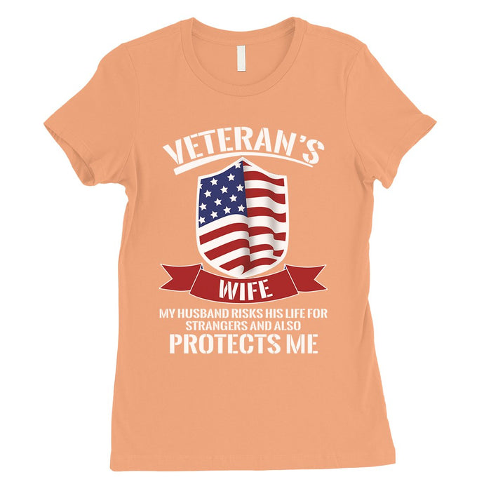 Veterans Wife Shirt Womens 4th of July Outfits Gift For Army Wife.