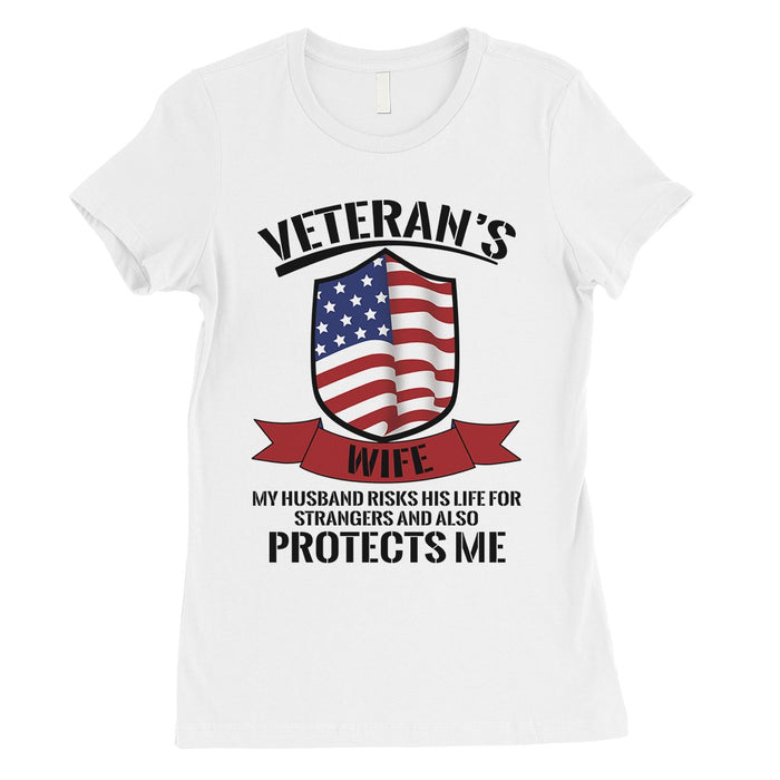 Veterans Wife Shirt Womens 4th of July Outfits Gift For Army Wife.