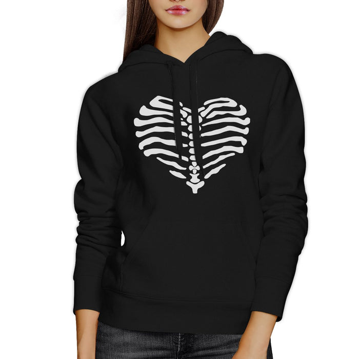 Skeleton Heart Black Hoodie.