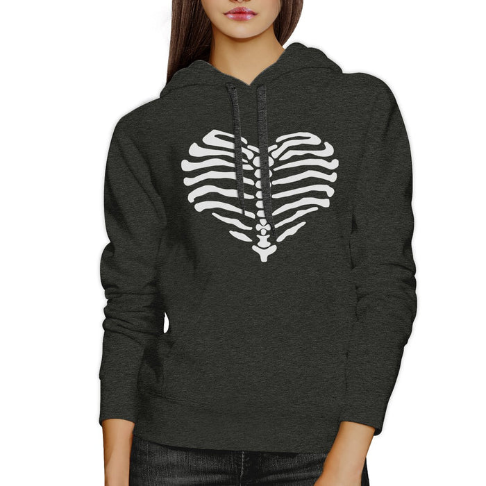 Skeleton Heart Dark Grey Hoodie.