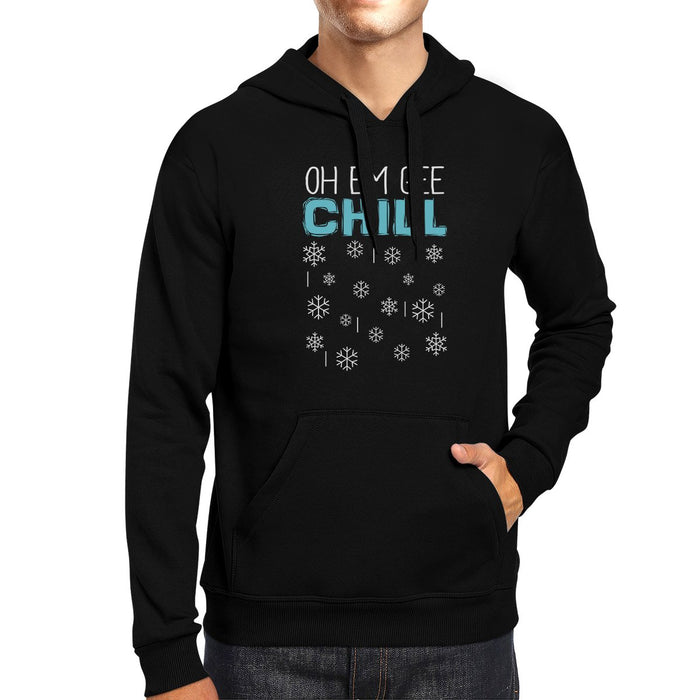 Oh Em Gee Chill Snowflakes Black Hoodie.