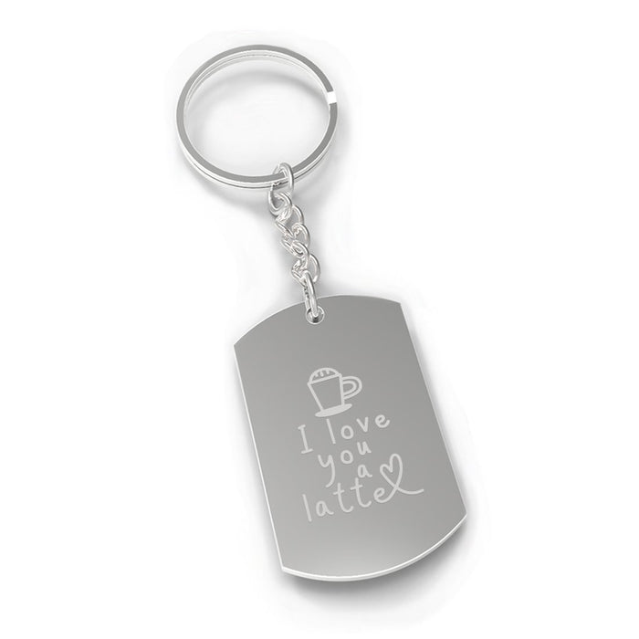 Love A Latte Strong Durable Gift Key Chain Nickel For Coffee Lovers.