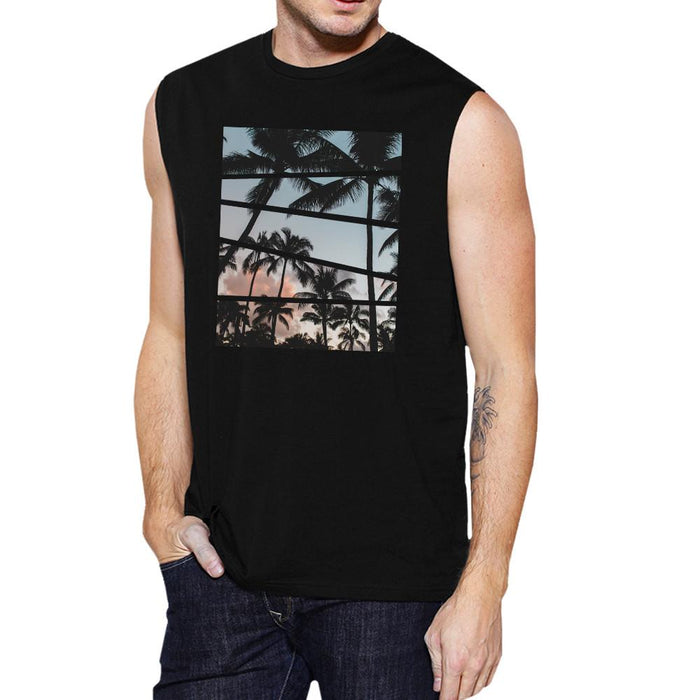 Palm Trees California Sunset Photography Mens Sleeveless Muscle Tee.