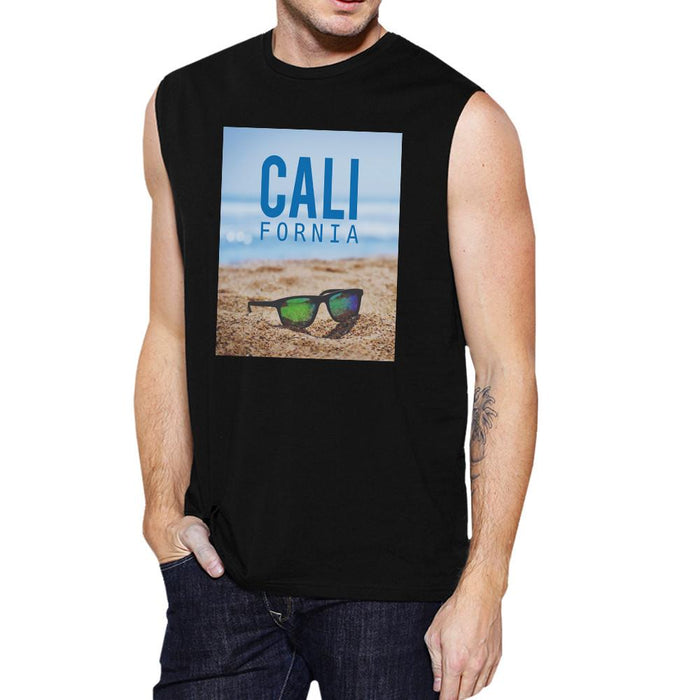 California Beach Sunglass Mens Lightweight Cotton Muscle Tank Top.