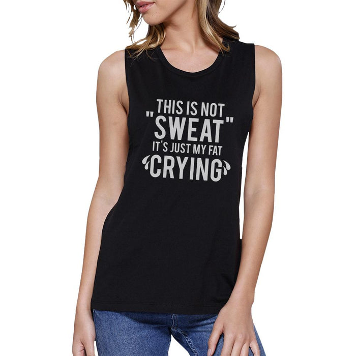 Fat Crying Womens Funny Work Out Tank Top Muscle Shirt Gift For Gym.