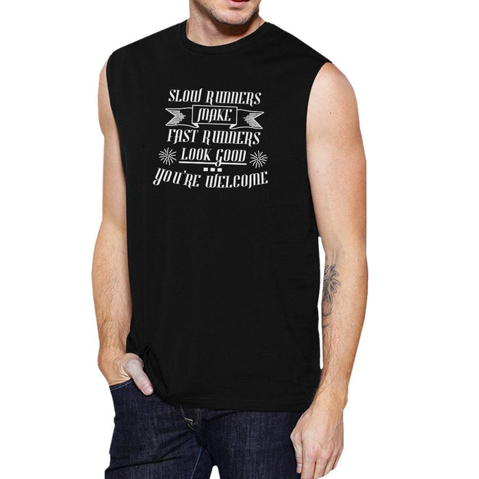 Slow Fast Runners Mens Funny Workout Tank Top Muscle Shirt Gifts.