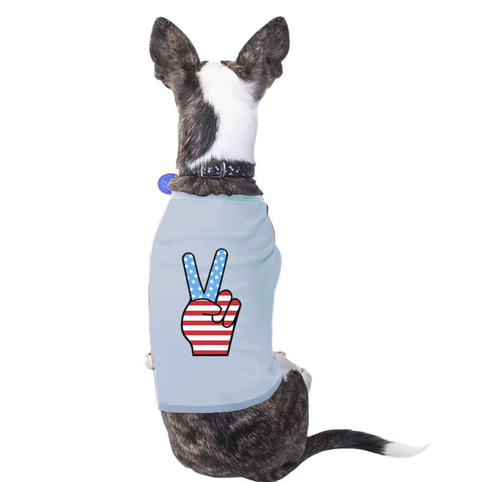 American Flag Peace Sign Independence Day T Shirt For Small Dogs.