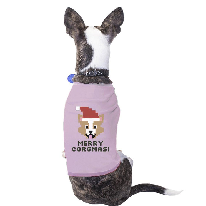 Merry Corgmas Corgi Pets Pink Shirt.