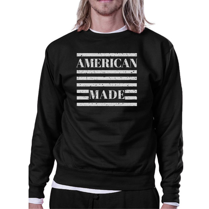 American Made Unisex Black Sweatshirt Unique 4th Of July Design.