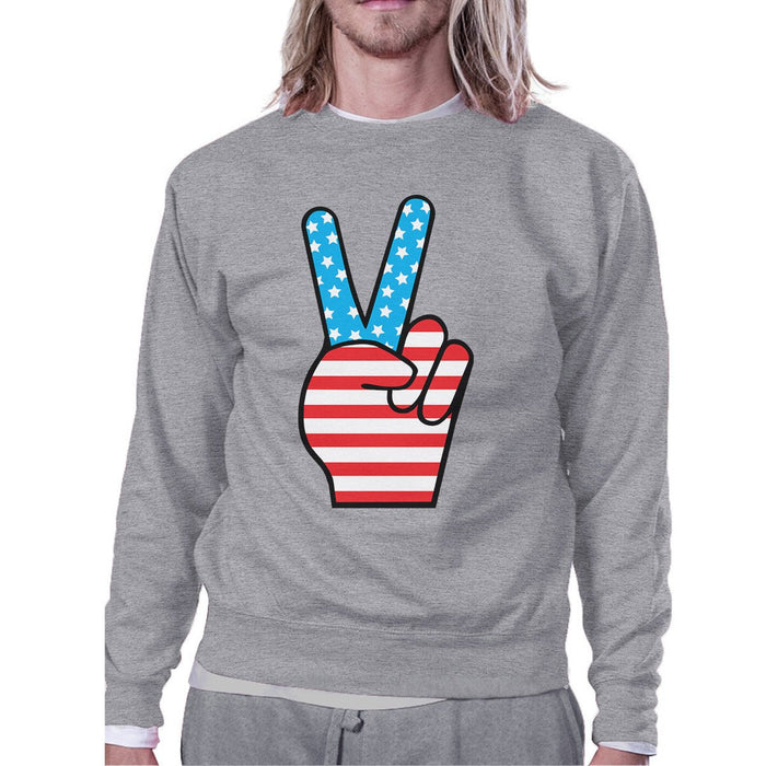 Peace Sign American Flag Unique Design Sweatshirt For 4th Of July.